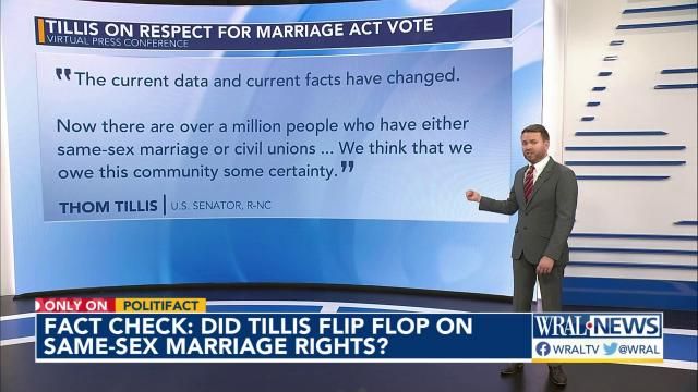 Checking Tillis same sex marriage record