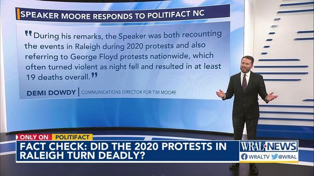 Checking Tim Moore's claim about Raleigh protests