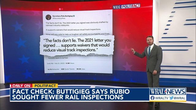 Checking Buttigieg's tweet about rail inspections