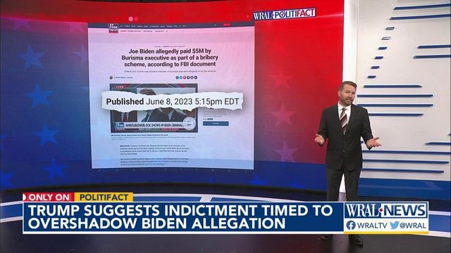 Fact check: Trump ties indictment date to Biden bribe allegation