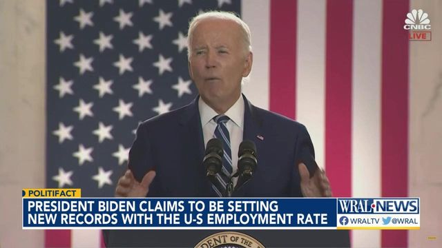Fact check: Biden claims employment rate is at new record