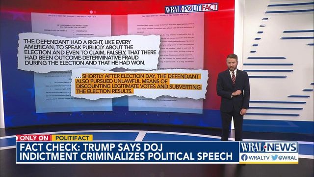 Fact check: Trump casts indictment as criminalization of free speech