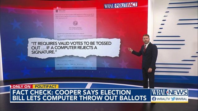 Fact check: Cooper says elections bill would toss ballots 'if a computer rejects a signature'