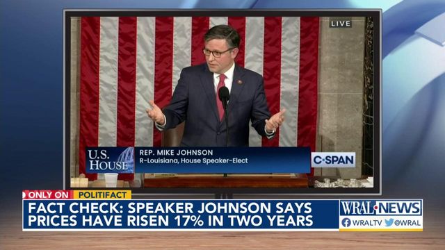 Fact check: Speaker Johnson says prices have increased 17% in two years