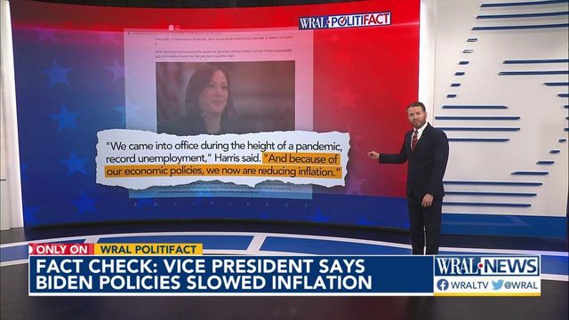 Fact check: Kamala Harris credits Biden economic policies for slowing inflation