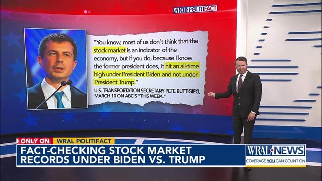 Fact-check: Buttigieg says stock market hit record high under President Biden 'and not under President Trump'