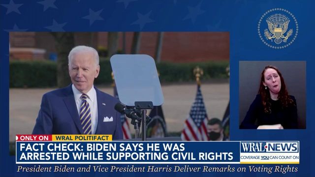 Fact check: Biden says he was arrested while standing up for Civil Rights