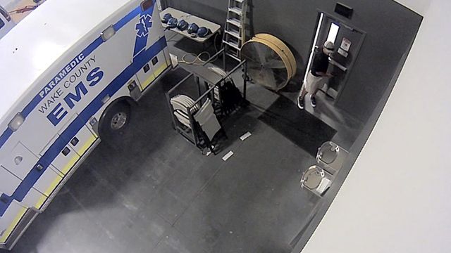 Security camera video from Wake EMS warehouse