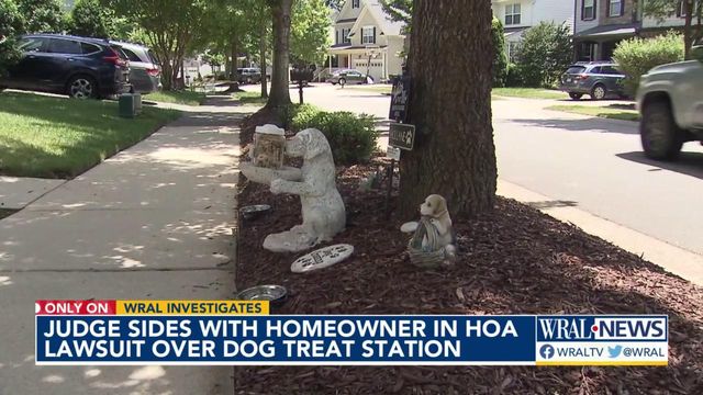 Judge sides with Raleigh homeowner in HOA lawsuit over dog treat station