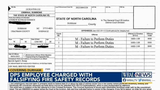DPS employee charged with falsifying fire safety records