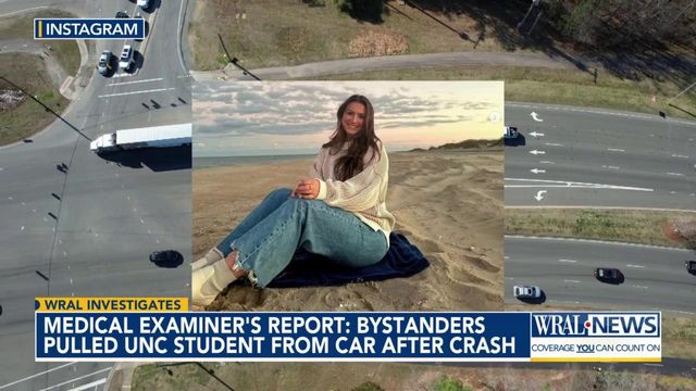 An investigative report from the Office of the State Medical Examiner shows Molly Rotunda "was pulled from the backseat of the car by the bystanders who were traveling behind the vehicle before it crashed." 