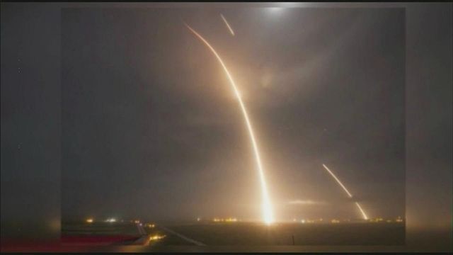 SpaceX celebrates launch of Falcon 9 rocket into space