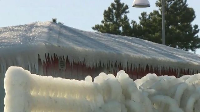 Have you seen this video? House encrusted in ice, art burning festival