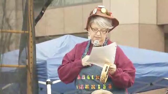 Raging Grannies sing, rally along with youth