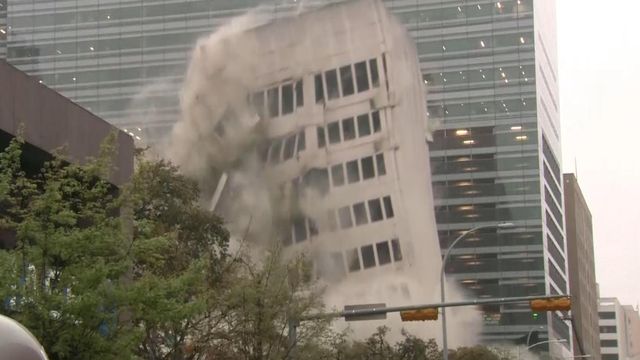 10-story building imploded in Texas