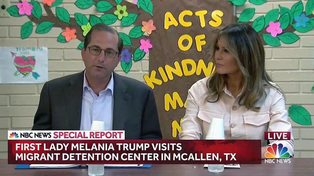First lady visits south Texas center for migrant children