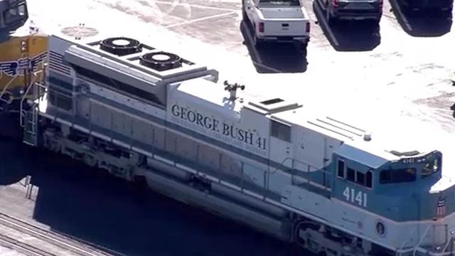 Former President Bush's casket to travel by train