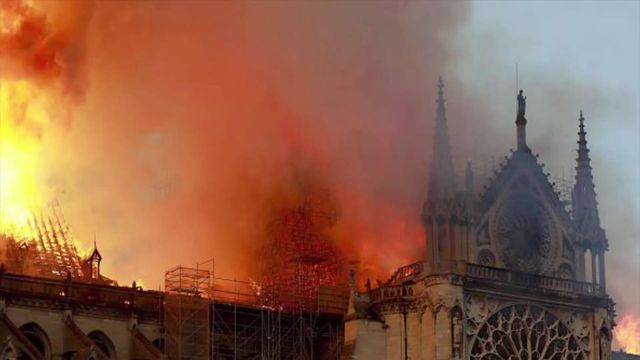 Notre Dame saved from 'total destruction'
