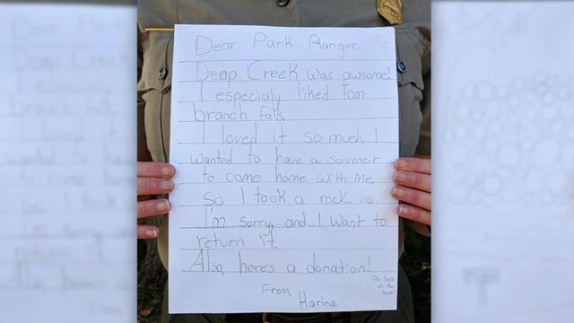 Girl sends rock back to Great Smoky Mountains National Park