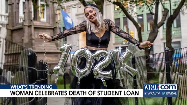 Woman holds 'funeral' after eliminating $102,000 in student debt