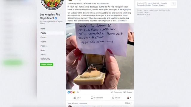 Fire crew finds ring: 'Getty Fire Miracle'