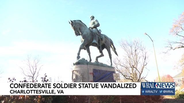 Robert E. Lee statue in Charlottesville vandalized