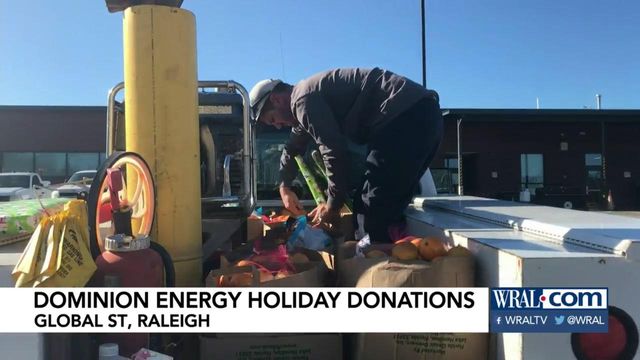Dominion Energy employees collect food, gifts for needy