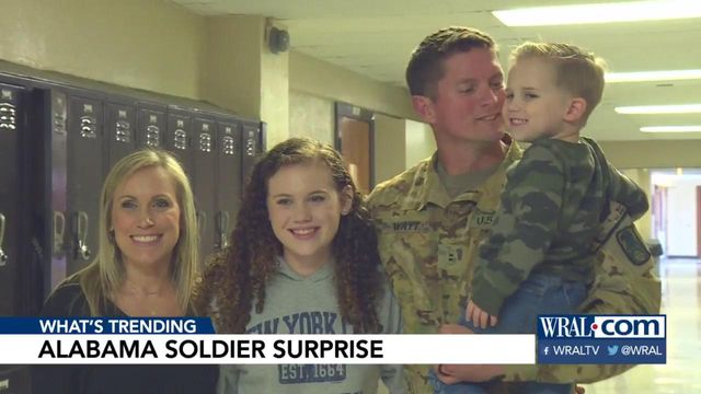 Alabama soldier surprises family in emotional reunion