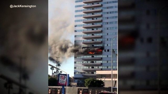 Eleven injured in Los Angeles high-rise fire