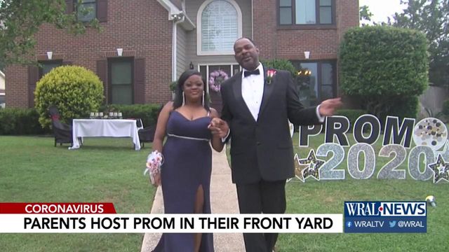 Parents give daughter special 'social distancing' prom in her yard
