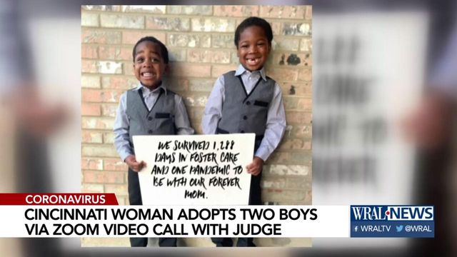 Two little boys from Cincinnati get adopted during coronavirus briefing
