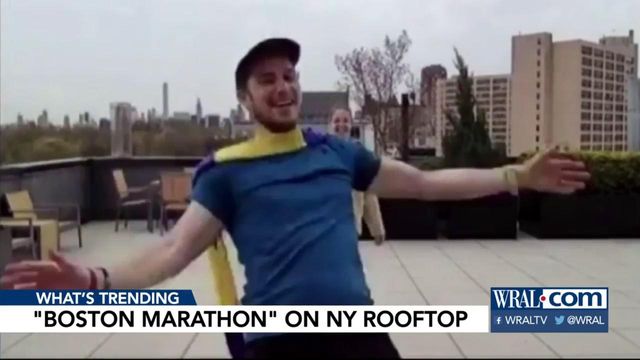 Runner recreates Boston Marathon on New York rooftop
