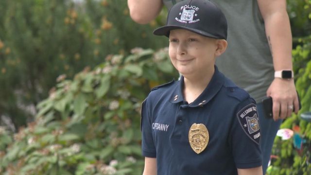 Oregon boy battling cancer gets to be chief for a day