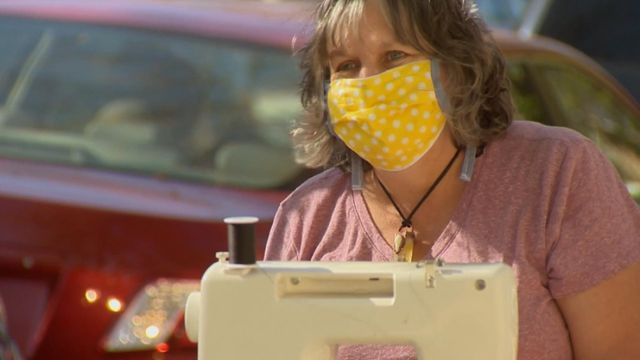 Mask making pays the rent for Colorado woman