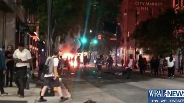 Fire in downtown Raleigh