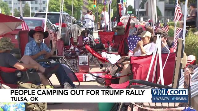 People already camping out for President Trump's Tulsa rally