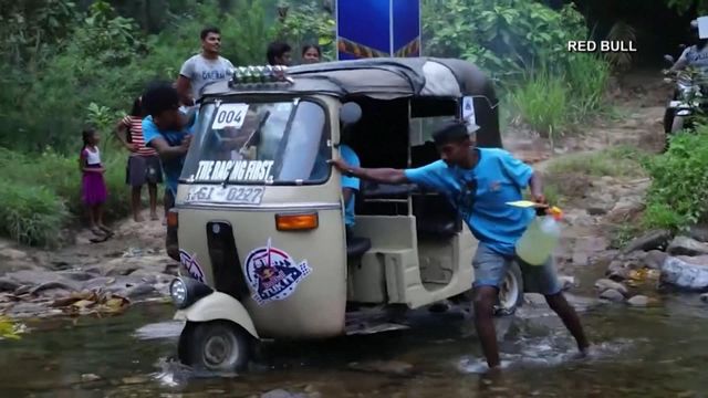 Sri Lankan Tuk Tuk drivers compete in off-road jungle terrain, city street race 