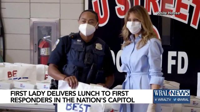 First lady delivers lunch to first responders in D.C.