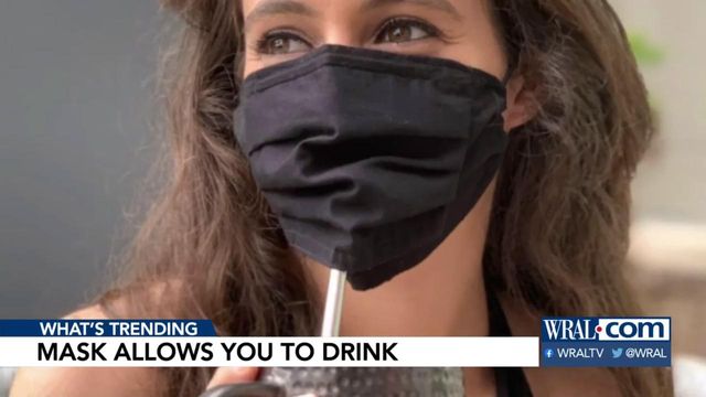 This mask allows you to drink (with a straw) while still wearing it