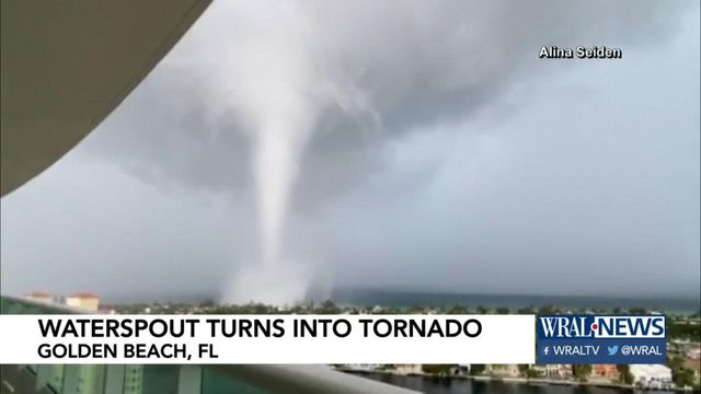 Waterspout turns into tornado in Florida