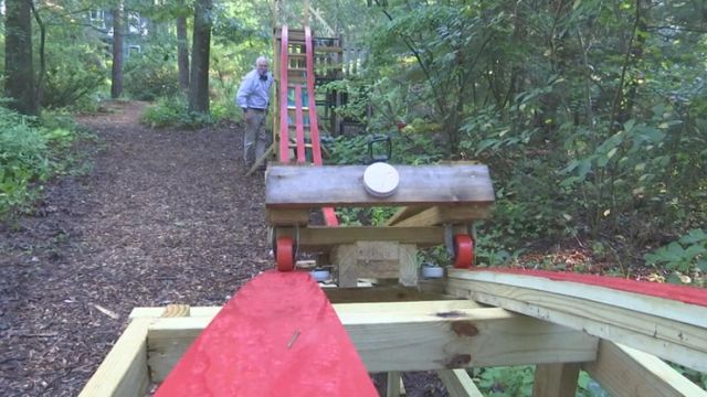 Man builds roller coaster in grandfather's backyard 
