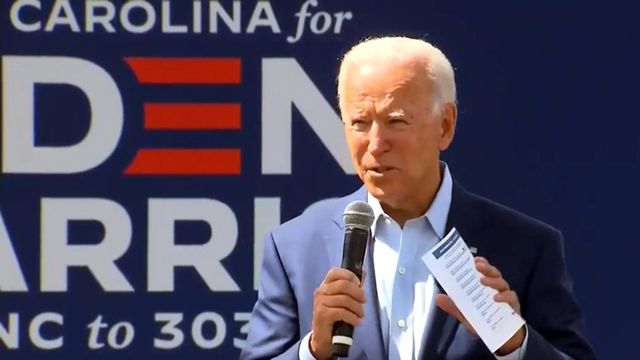 Biden makes first campaign trip to NC in seven months
