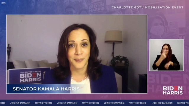 Harris goes virtual after Charlotte event canceled