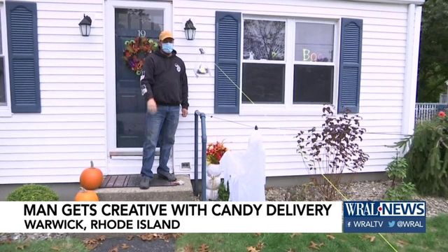 Rhode Island man gets creative with candy delivery idea for Halloween