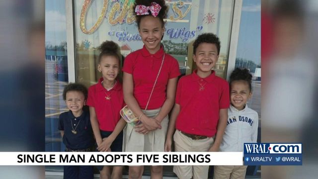 Single man adopts five siblings