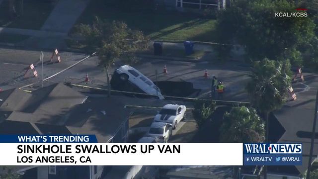 Uh-oh! Sinkhole swallows up van in California 