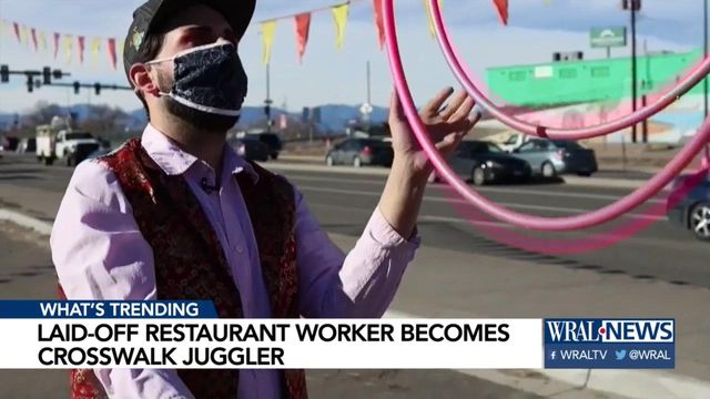 Laid-off worker becomes juggler 