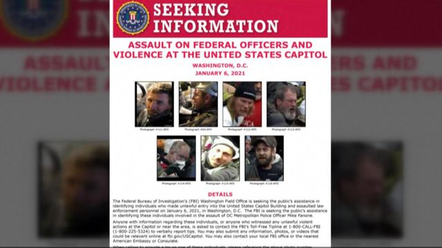 FBI searching for 7 men accused of assaulting Capitol police officer 