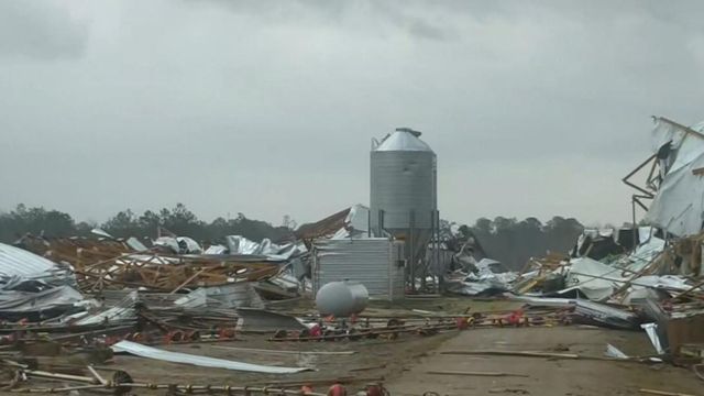 Severe weather causes major damage to Mississippi farm 