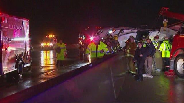 3 tractor-trailers turned over during severe storm in Texas